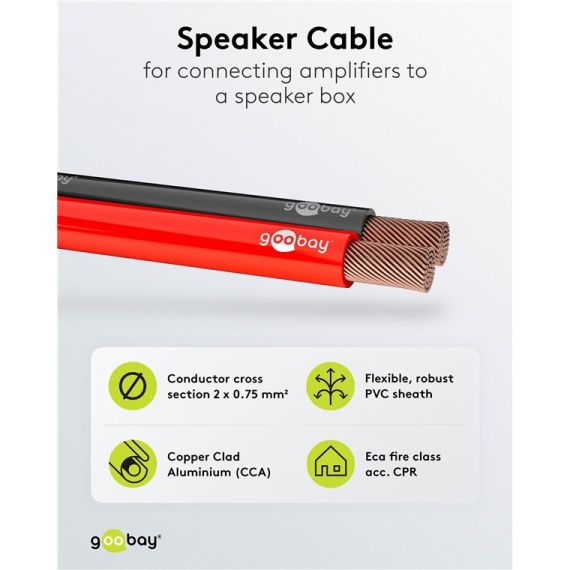 Cavo dell'altoparlante rosso;nero WE67730 Goobay