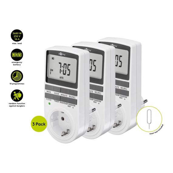 Timer digitale, set di 3 WE64902 Goobay