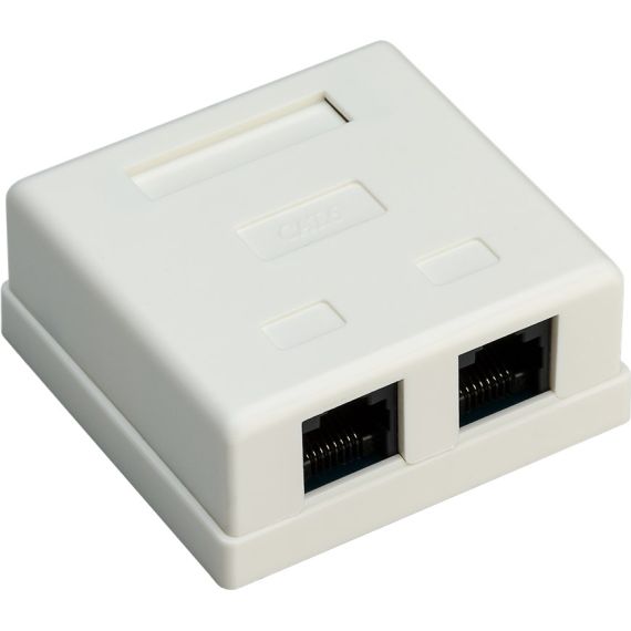 Presa di collegamento rete RJ45 a 2 porta, CAT 6, UTP, bianco WE77633 Goobay