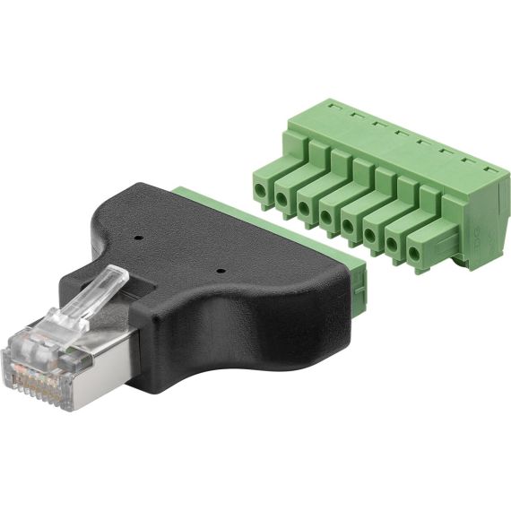 Morsettiera a 8 pin > Spina RJ45 (8P8C) WE76736 Goobay