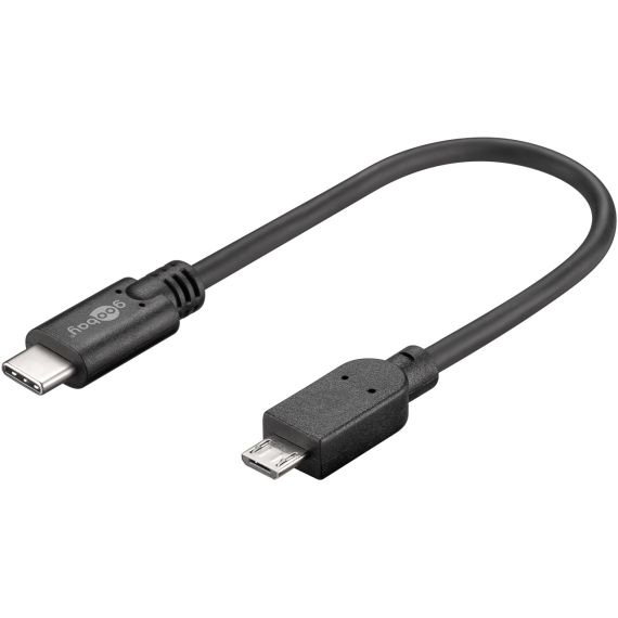 Cavo USB 2.0 da USB-C a Micro-B 2.0, nero WE44758 Goobay