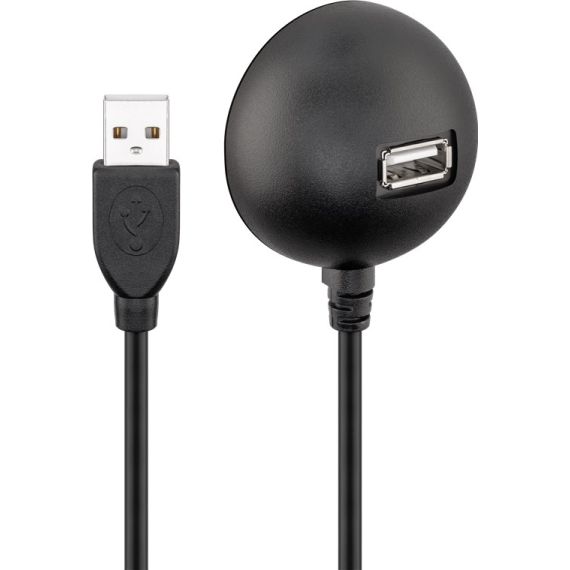 Cavo prolunga USB tipo A 2.0 con supporto, nero WE68913 Goobay
