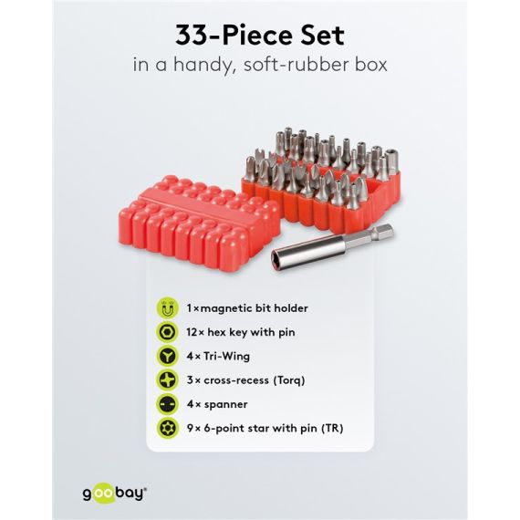 Set di punte, 33 pezzi WE77044 Fixpoint