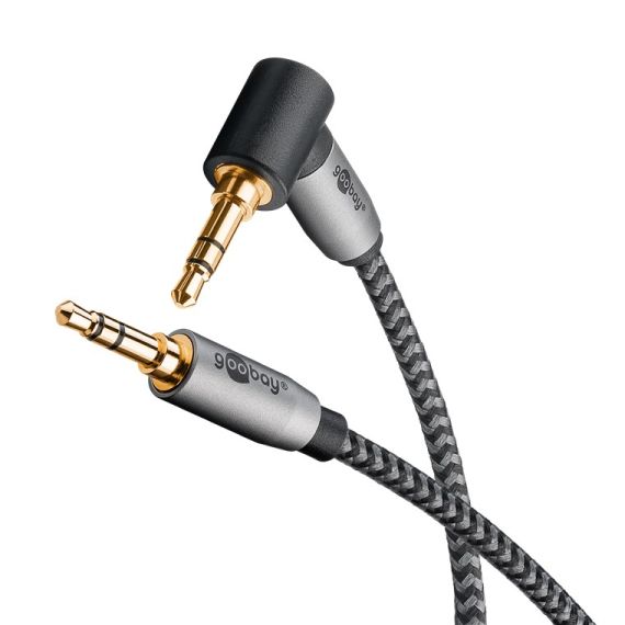 Cavo di collegamento audio AUX, 3,5 mm stereo, 90°, 1 m WE65278 Goobay