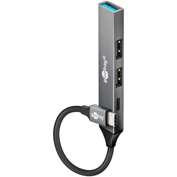Hub USB Slim a 4 porte, da USB-C a USB-C/USB-A, USB 3.2 WE74459 Goobay
