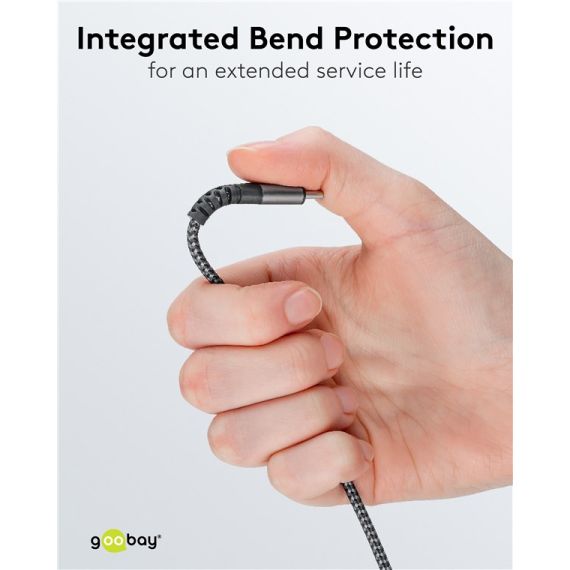 2in1 cavo tessile USB, grigio siderale/argento, 1 m WE70277 Goobay