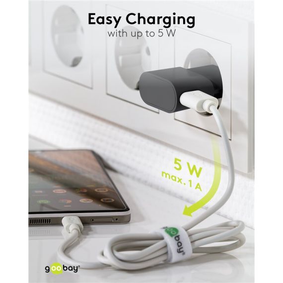 Caricatore USB-A (5 W) nero WE44947 Goobay