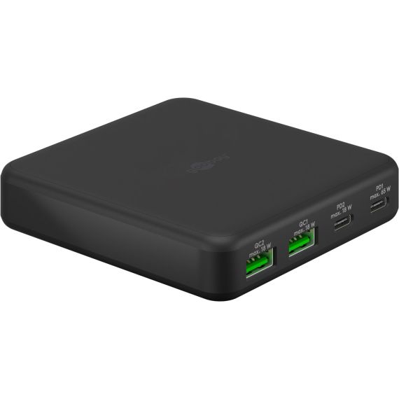 Caricatore da tavolo multiport USB-C PD GaN (65 W) nero WE61772 Goobay