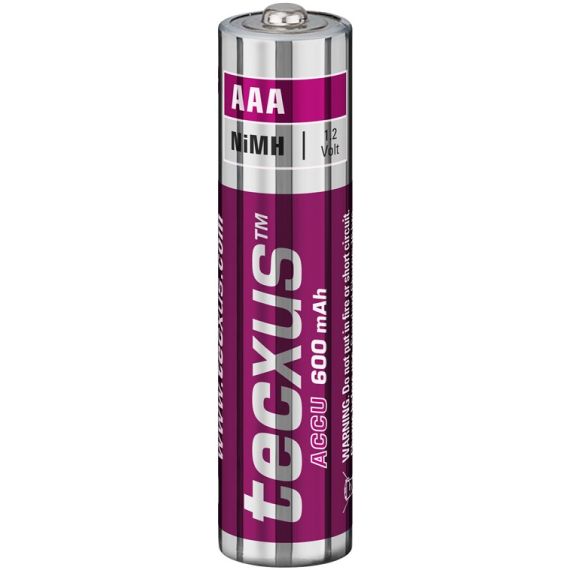 AAA (Micro)/HR03 ricaricabile - 600 mAh, 4 pezzi in blister WE14112 Tecxus