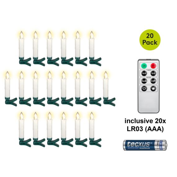 20 candele senza fili per l'albero di Natale a LED incl. 20x AAA (LR03) WE75258 Goobay