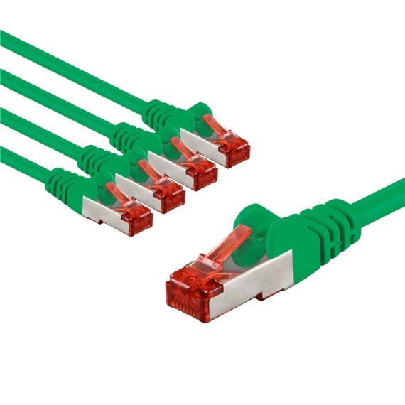 CAT 6 cavo patch, S/FTP (PiMF), 1 m, Verde, kit da 5 WE66658 Goobay