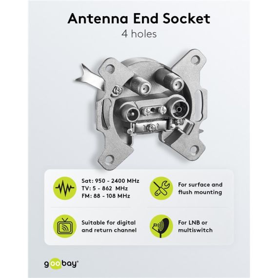Presa terminale/stub a 4 fori per antenna WE67049 Goobay