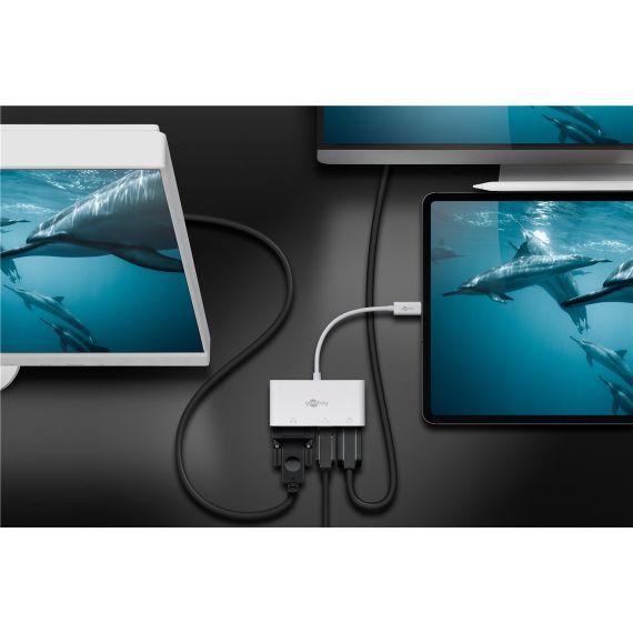 Adattatore multiporta USB-C a VGA, DisplayPort, HDMI WE52412 Goobay