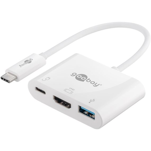 Adattatore multiporta USB-C a HDMI, PD, bianco WE62104 Goobay