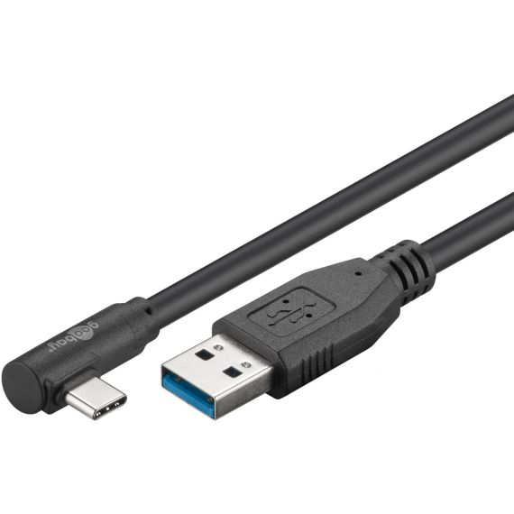 USB 3.0 cavo da USB-C a USB-A 90°, 1,5 m, nero WE66502 Goobay