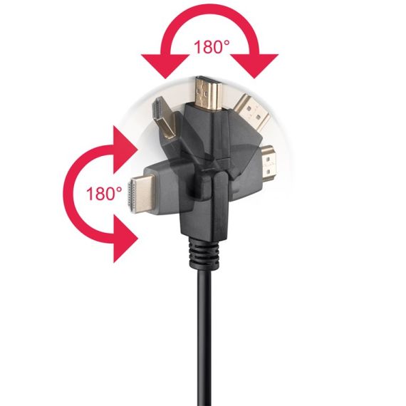 Cavo HDMI ad alta velocità 360° con Ethernet WE61289 Goobay