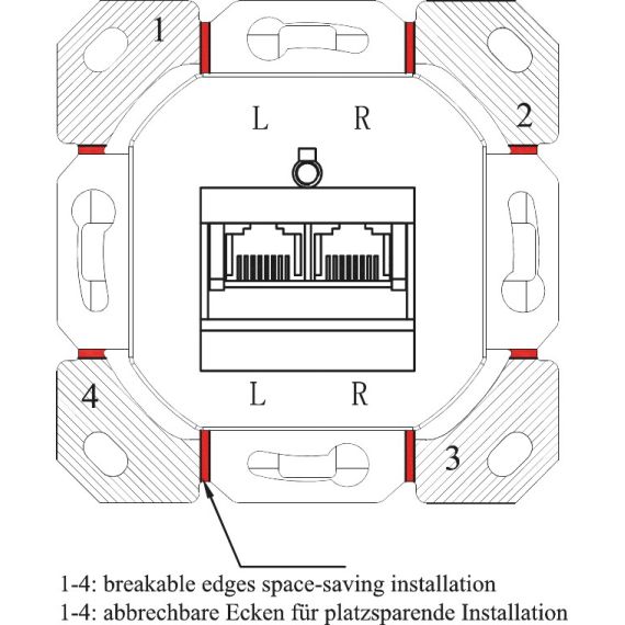 Scatola da incasso CAT 6A, bianco WE68721 Goobay