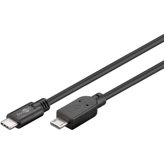 Cavo USB 2.0 da USB-C a Micro-B 2.0, nero WE44763 Goobay