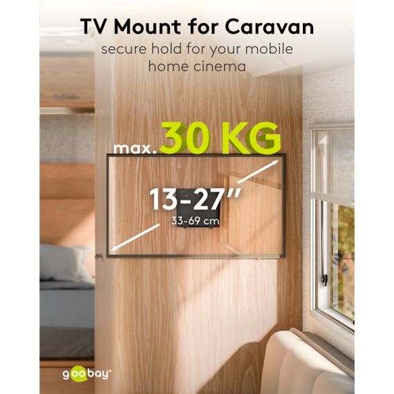 Supporto a parete per TV Caravan FIXED (S), nero WE74414 Goobay