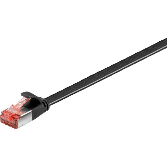 CAT 6 cavo patch piatto U/FTP, nero WE94236 Goobay