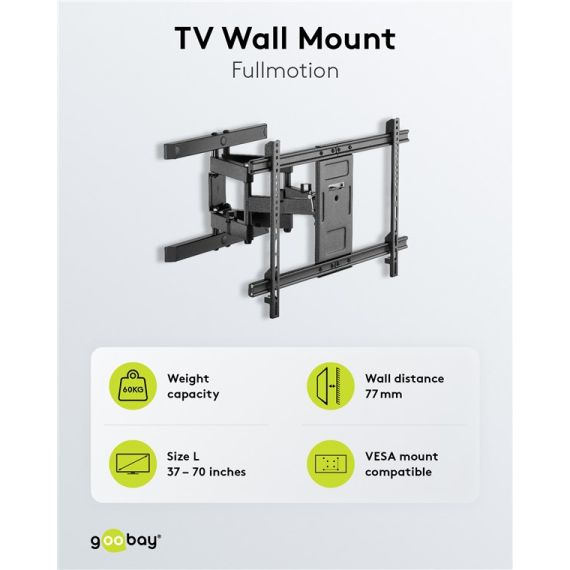 Supporto TV a parete Pro FULLMOTION (L) WE49932 Goobay