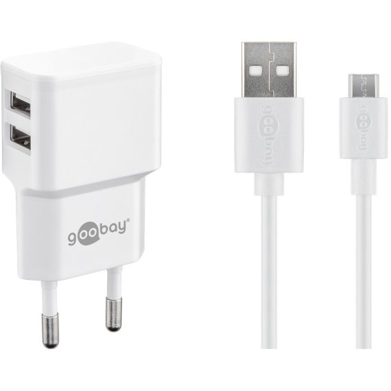 Set di ricarica doppio Micro USB (18 W) WE44985 Goobay