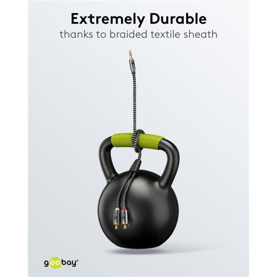 Cavo adattatore audio AUX, jack 3,5 mm a spina RCA stereo, 3 m WE65289 Goobay