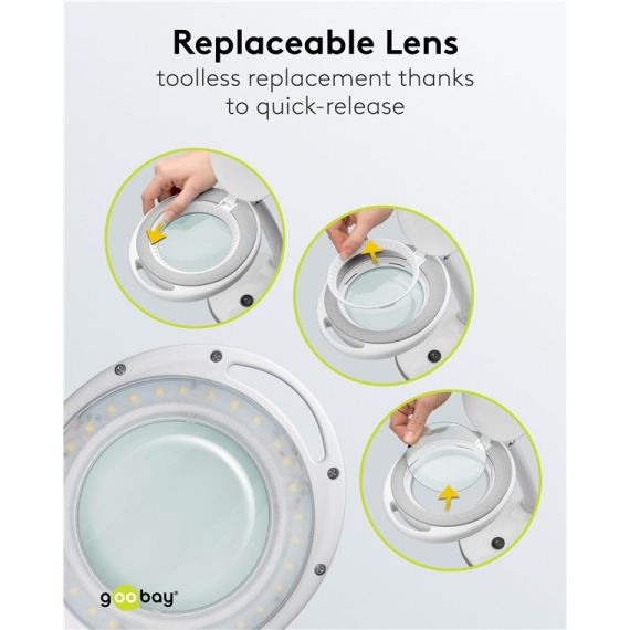 LED lampada d'ingrandimento da tavolo, 6 W, bianco WE60363 Goobay