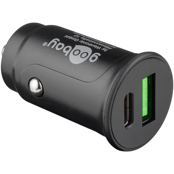 Caricabatterie rapido per auto USB-C PD (Power Delivery) Dual-USB (30 W) WE55634 Goobay