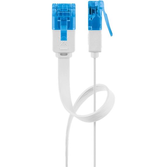 CAT 6A cavo patch piatto, U/UTP, bianco WE96380 Goobay