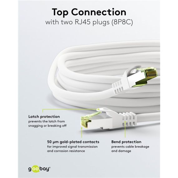 CAT 8.1 cavo patch, S/FTP (PiMF), bianco WE61107 Goobay