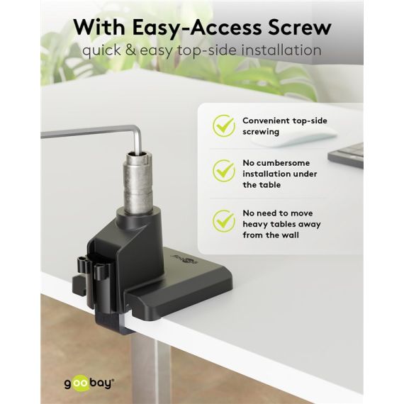 Supporto per monitor singolo con molla a gas, nero WE70813 Goobay