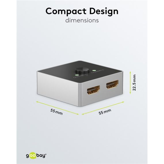 Commutatore switch HDMI 2 a 1 WE58486 Goobay