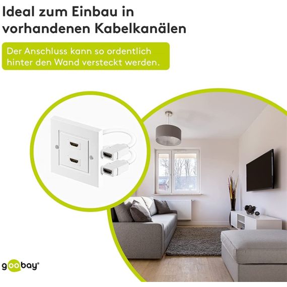 Presa a muro HDMI, dorato WE51723 Goobay