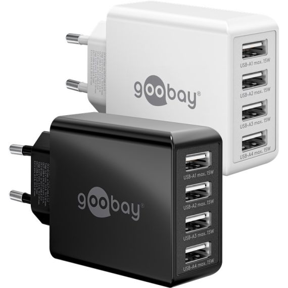 Caricatore multiporta USB-A (30 W) nero WE44953 Goobay
