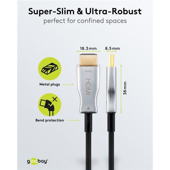 Cavo HDMI ottico ibrido ad alta velocità con Ethernet (AOC) WE65570 Goobay