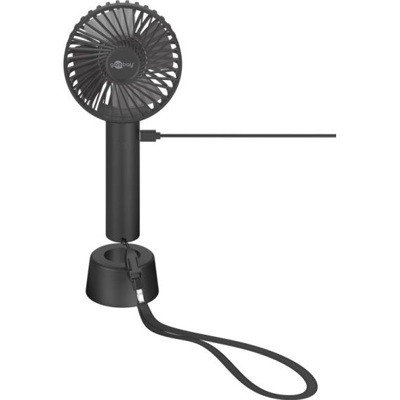 Ventilatore portatile USB con funzione in piedi, nero WE49645 Goobay