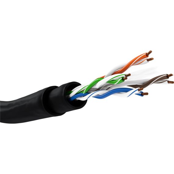 Set cavi di rete per esterni CAT 6A, U/UTP, nero WE55440 Goobay