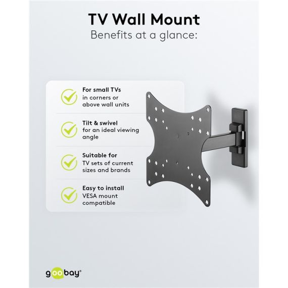 Supporto TV a parete Basic FULLMOTION (S) WE49713 Goobay