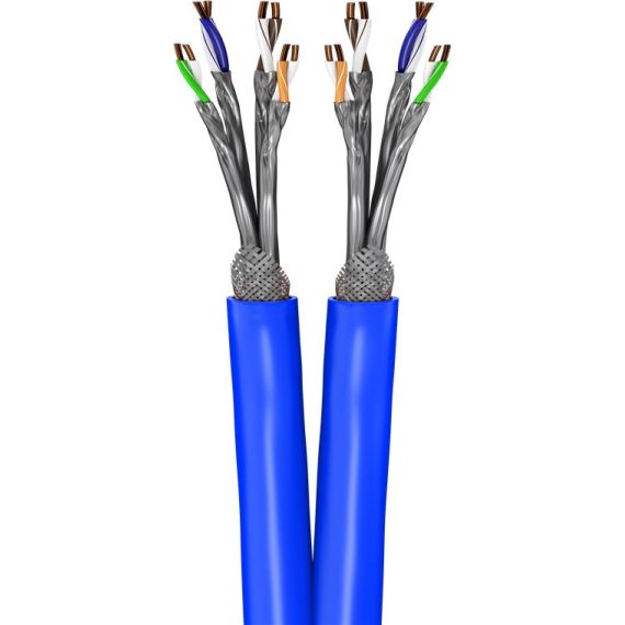 CAT 7A cavo di rete duplex, S/FTP (PiMF), blu WE91897 Goobay