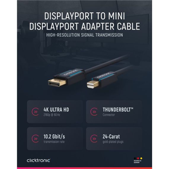 Cavo adattatore da DisplayPort a mini DisplayPort WE70737 Clicktronic