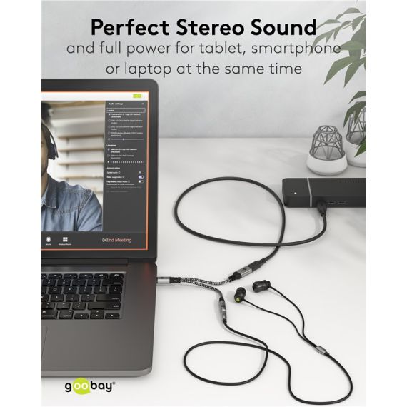 Adattatore USB-C a USB-C e jack, 3,5 mm AUX WE74524 Goobay