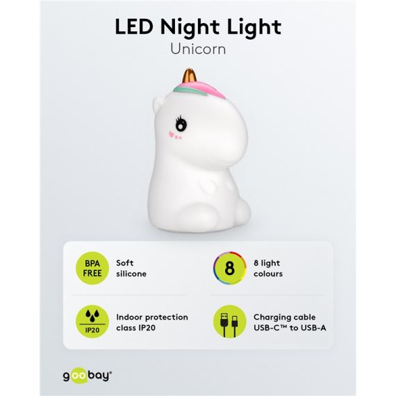 Luce notturna a LED "Unicorno" WE61649 Goobay