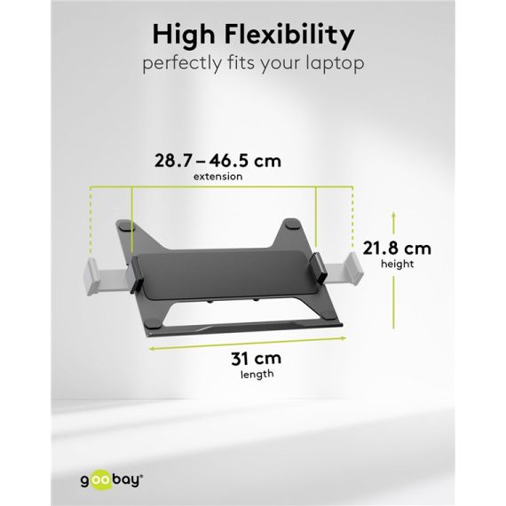Supporto per monitor Deluxe con braccio per laptop, nero WE74417 Goobay