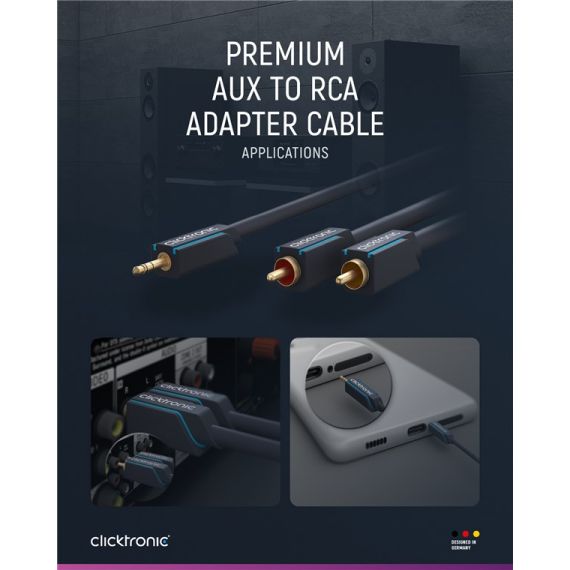 Cavo adattatore da 3,5 mm AUX a RCA, stereo WE70467 Clicktronic