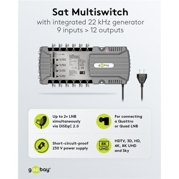 Multiswitch Sat 9 ingressi/12 uscite WE64881 Goobay