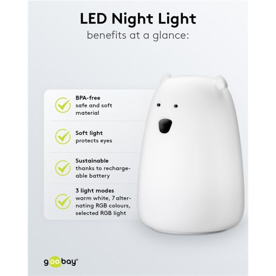 Luce notturna a LED "Orso polare" WE61647 Goobay