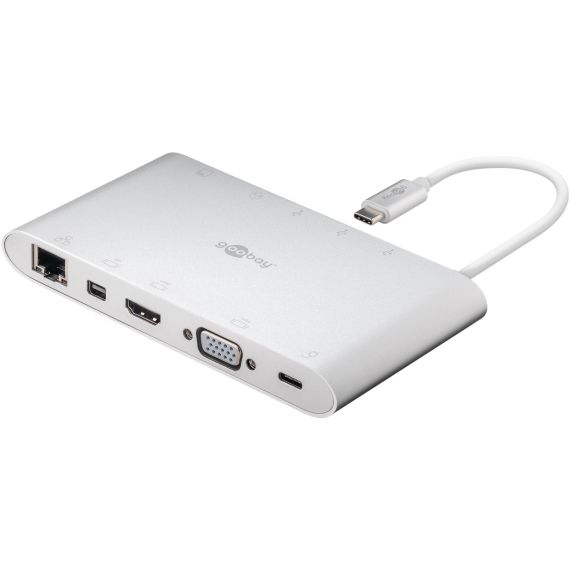 Adattatore multiporta USB-C in alluminio WE62113 Goobay