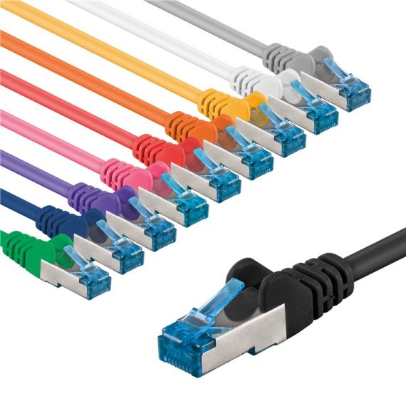 CAT 6A cavo patch, S/FTP (PiMF), 1 m, kit di 10 colori WE69816 Goobay