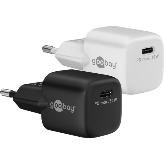 Caricatore rapido USB-C PD GaN Nano (30 W) bianco WE59716 Goobay